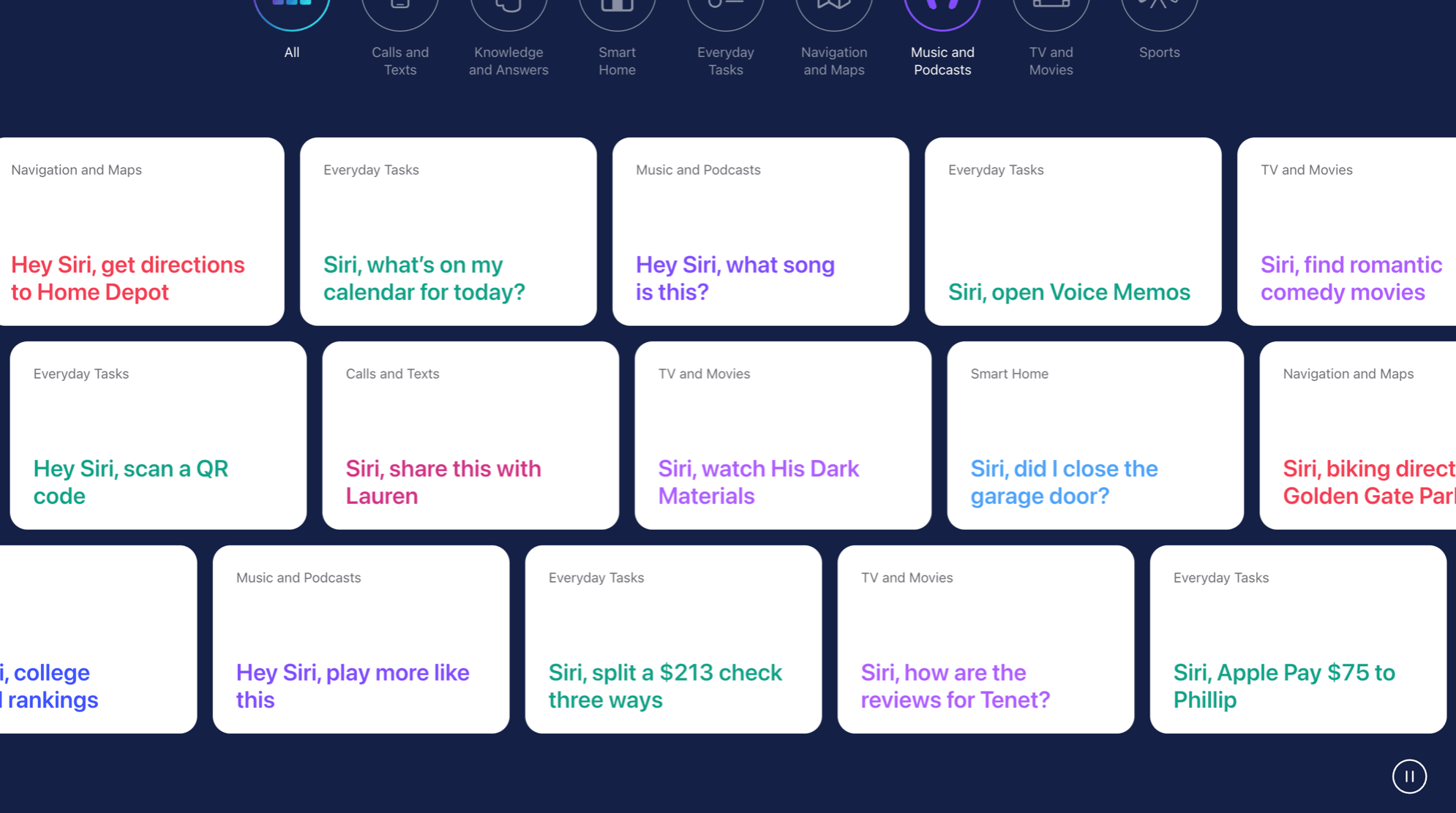 Command prompts for Siri