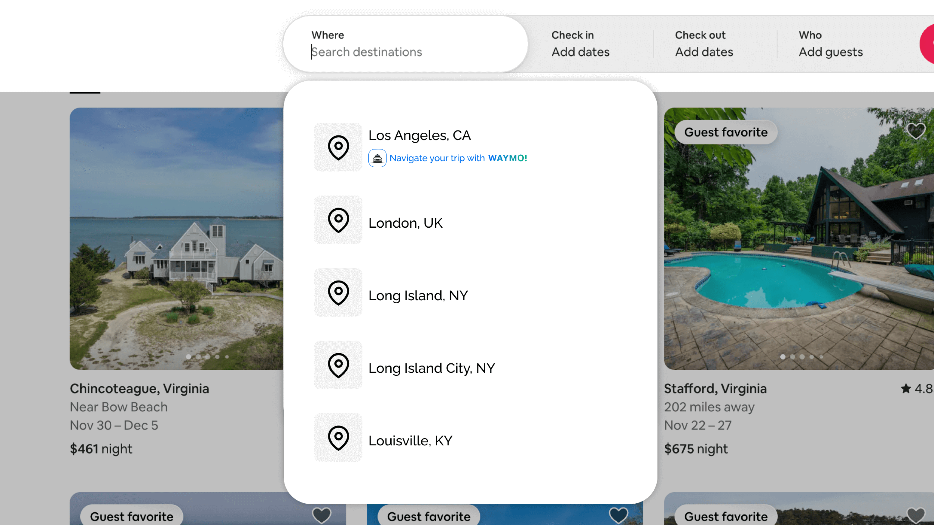 Search Bar on Home Page